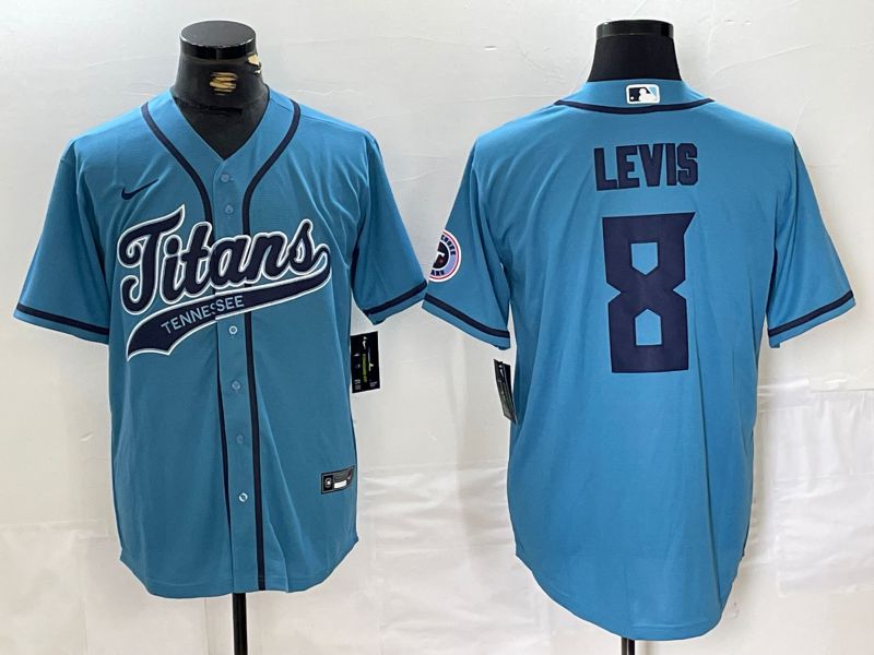 Men Tennessee Titans #8 Levis Blue Joint Name 2024 Nike Limited NFL Jersey style 1